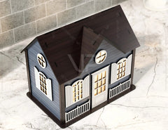 Wooden House Laser Cut Night Light Lamp Mdf Laser Cutting Home Lampshade Table Candle Holder Tea light SVG |#U179| VectorPort