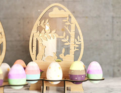 Easter Ornaments Egg Stand SVG bundle Bunny Egg Tray Holder stand Digital Download |#179| VectorPort