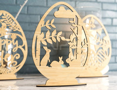 Standing Easter Egg Ornaments Laser Cut Files Egg SVG bundle 3 Elements Digital Download |#180| VectorPort