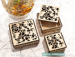 Heart Pattern Wooden Gift Box Jewelry laser cut Box template Wedding Love story Digital Download | SVG, DXF |#U181| VectorPort