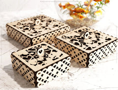 Heart Pattern Wooden Gift Box Jewelry laser cut Box template Wedding Love story Digital Download | SVG, DXF |#U181| VectorPort