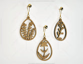 Egg Shape Earrings with Flowers Svg 12 styles Jewelry Pendant Tear Drop earrings laser cut Digital Download |#186|