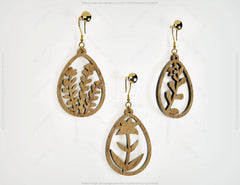 Egg Shape Earrings with Flowers Svg 12 styles Jewelry Pendant Tear Drop earrings laser cut Digital Download |#186|