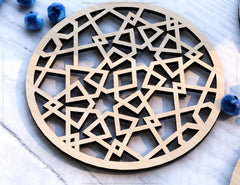 Round Laser Cut Wood Coasters Drink Tea Coffee Cup Mat Pad Placemat Tableware Digital Download | SVG, DXF |#U186| VectorPort