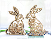 Easter Laser Cut Files Rabbits SVG layered bundle, Floral Bunny multilayer Digital Download |#U187| VectorPort