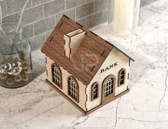 Wooden Plywood Piggy bank house money saving cash box Laser Cutting Home Digital Download |#U188| VectorPort
