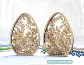 Easter Laser Cut Files Egg SVG layered bundle, Floral eggs multilayer Digital Download |#U189| VectorPort