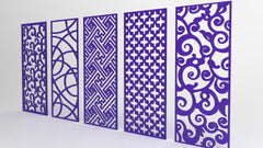 Ornaments for decorative partitions panel screen CNC Laser Cutting File | SVG, DXF, AI |#C019|