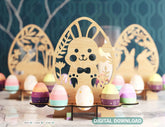 Easter Ornaments Egg Stand SVG bundle Bunny Egg Tray Holder stand Digital Download |#U191| VectorPort