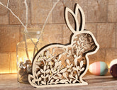 Multilayer Easter Laser Cut Files Rabbits SVG layered bundle, Floral Bunny Digital Download |#191|