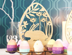 Easter Ornaments Egg Stand SVG bundle Bunny Egg Tray Holder stand Digital Download |#U191| VectorPort