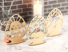 Standing Easter Egg Ornaments Laser Cut Files Egg SVG bundle 3 Elements Digital Download |#U192|