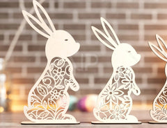 Standing Easter Ornaments Easter Laser Cut Files Bunny SVG bundle Floral rabbit Digital Download |#U193| VectorPort