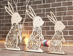 Standing Easter Ornaments Easter Laser Cut Files Bunny SVG bundle Floral rabbit Digital Download |#U193| VectorPort