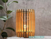Decorative Modern Cylinder Table Wooden Lamp Laser Cut Desk Lamp Vector plans Digital Download SVG DXF |#198| VectorPort