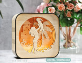 Mother’s Day Gift Wooden Led Night Lamp Mom & Daughter Scene Multilayer Shadowbox Laser Cut Lampshade Table Lamp Digital Download |#199| VectorPort