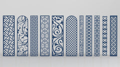 Ornaments for decorative partitions panel screen CNC Laser Cutting File | SVG, DXF, AI |#C020|