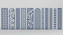 Ornaments for decorative partitions panel screen CNC Laser Cutting File | SVG, DXF, AI |#C020| VectorPort
