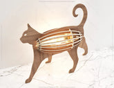 Decorative Cat Shaped Table Wooden Lamp Laser Cut Desk Lamp Vector plans Digital Download SVG DXF |#U200|