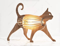 Decorative Cat Shaped Table Wooden Lamp Laser Cut Desk Lamp Vector plans Digital Download SVG DXF |#U200| VectorPort