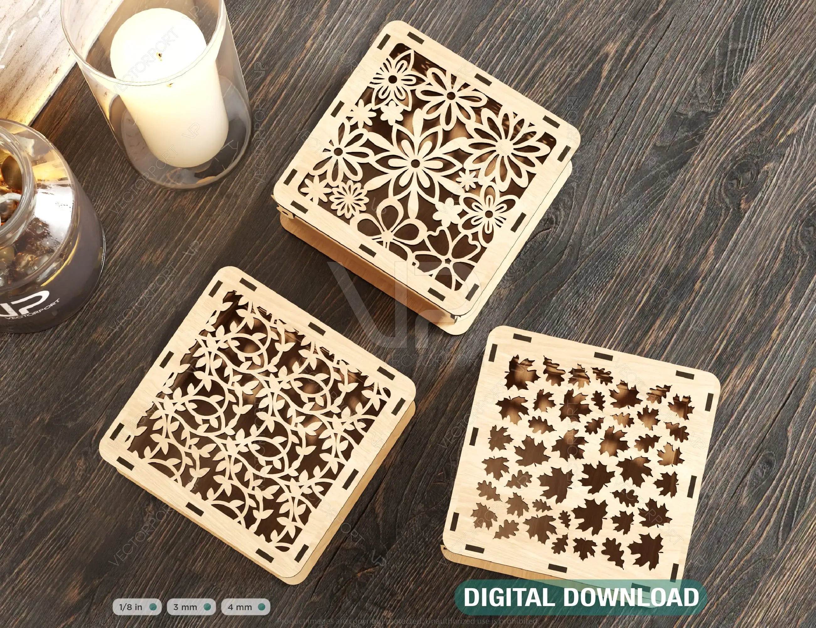 Opener Laser Cut Gift Box with Decorative pattern Jeweler Case Wedding Love vector Digital Download |#203| VectorPort