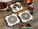 Mechanical Laser Cut Coaster Tea Coffee Cup Mat Pad Placemat Tableware Digital Download |#204| VectorPort