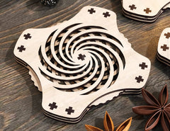 Mechanical Laser Cut Coaster Tea Coffee Cup Mat Pad Placemat Tableware Digital Download |#204| VectorPort