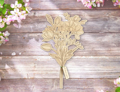 Personalized Flowers for Mom, Mother’s day gift laser cut SVG plan, Customizable Engraving Diy gift Digital Download |#U204|