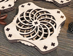 Mechanical Laser Cut Coaster Tea Coffee Cup Mat Pad Placemat Tableware Digital Download |#204| VectorPort