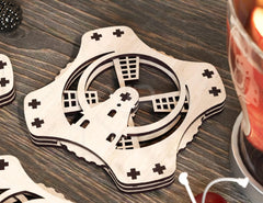 Mechanical Laser Cut Coaster Tea Coffee Cup Mat Pad Placemat Tableware Digital Download |#204| VectorPort