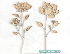 Engraved Flowers for Her, Mother’s day gift, Valentine day gift laser cut SVG plan, Diy gift Digital Download |#U205| VectorPort