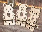Phone Stand Cute Bear Cat & Dog Laser Cut Mobile Stand Cell Phone Holder Digital Download SVG |#205| VectorPort