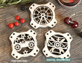 Coaster Mechanical Laser Cut Plane Car Carousel Tea Coffee Cup Mat Pad Placemat Tableware Digital Download |#206|