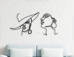 Hand Drawn one line Woman Art Portrait Laser cut Wall Decor SVG plan Digital Download |#U206| VectorPort