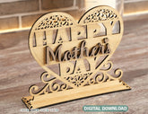 Standing Heart Shape Happy Mother’s Day Gift for Mom, Mother’s day gift laser cut SVG plan, Diy gift Digital Download |#U208| VectorPort