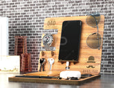 Personalized Fathers Day Gift , Phone Charging Station, Personal Items Table organizer, Wood Docking Station Digital Download |#208| VectorPort