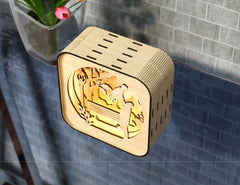 Father’s Day Gift Wooden Led Night Lamp Dad & Son Scene Multilayer Shadowbox Laser Cut Lampshade Table Lamp Digital Download |#209| VectorPort