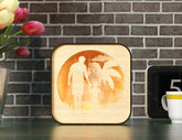 Father’s Day Gift Wooden Led Night Lamp Dad & Son Scene Multilayer Shadowbox Laser Cut Lampshade Table Lamp Digital Download |#210| VectorPort