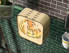 Father’s Day Gift Wooden Led Night Lamp Dad & Son Scene Multilayer Shadowbox Laser Cut Lampshade Table Lamp Digital Download |#210|