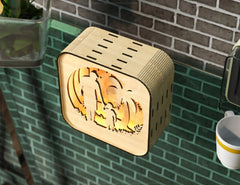 Father’s Day Gift Wooden Led Night Lamp Dad & Son Scene Multilayer Shadowbox Laser Cut Lampshade Table Lamp Digital Download |#210| VectorPort