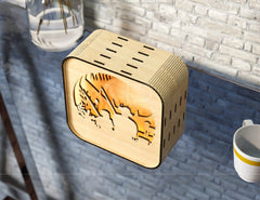 Father’s Day Gift Wooden Led Night Lamp Dad & Son Scene Multilayer Shadowbox Laser Cut Lampshade Table Lamp Digital Download |#211| VectorPort
