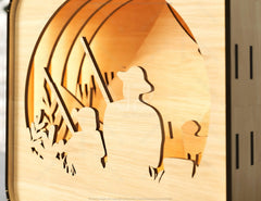 Father’s Day Gift Wooden Led Night Lamp Dad & Son Scene Multilayer Shadowbox Laser Cut Lampshade Table Lamp Digital Download |#211| VectorPort