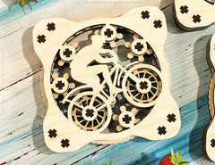 Coaster Mechanical Laser Bike Tractor Fan Theme Shape Tea Coffee Cup Mat Pad Placemat Tableware Digital Download |#214| VectorPort