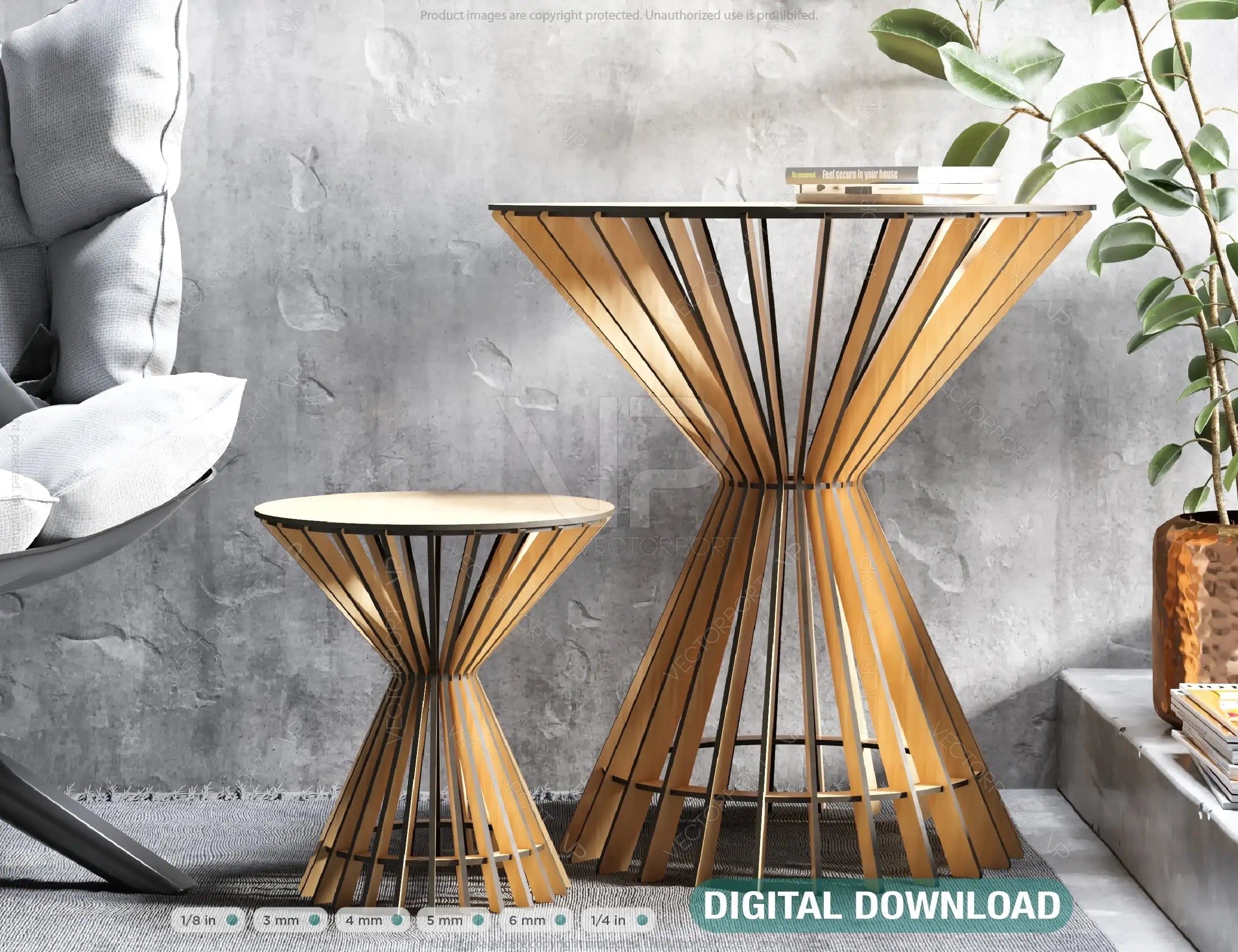 Elegant Modern Wooden Coffee Table in two different sizes Laser Cut Digital Download |#U216| VectorPort