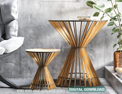 Elegant Modern Wooden Coffee Table in two different sizes Laser Cut Digital Download |#U216|