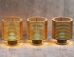 Decorative Modern Cylinder Table Wooden Lamp Laser Cut Desk Lamp Vector plans Digital Download SVG DXF |#U217|