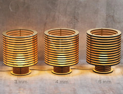 Decorative Modern Cylinder Table Wooden Lamp Laser Cut Desk Lamp Vector plans Digital Download SVG DXF |#U217| VectorPort