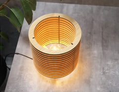 Decorative Modern Cylinder Table Wooden Lamp Laser Cut Desk Lamp Vector plans Digital Download SVG DXF |#U217|