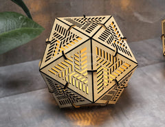 Icosahedron 3 Different Pattern wood triangle shadow lamp Tea Lantern Candle Holder Digital Download SVG |#218| VectorPort