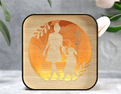 Mother’s Day Gift Wooden Led Night Lamp Mom & Daughter Scene Multilayer Shadowbox Laser Cut Lampshade Table Lamp Digital Download |#U218|